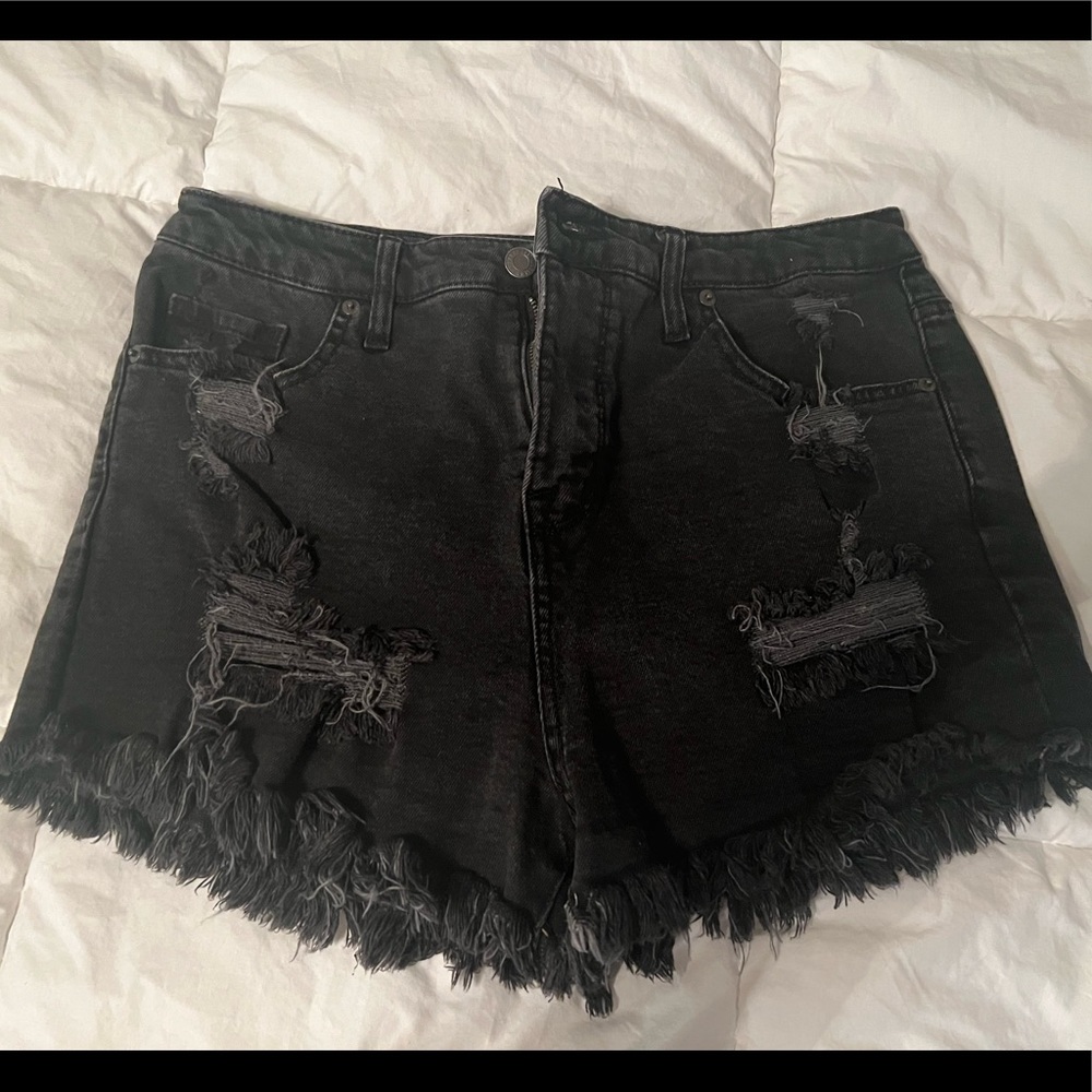 Massimo black jean shorts